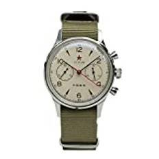 40 mm 38 mm 1963 Pilot herrklockor kronograf klart fodral skelett ST1901 rörelse luftvapnet mekanisk safir armbandsur, 38 mm rem 1, Dam lång maxiklänning med ärmar