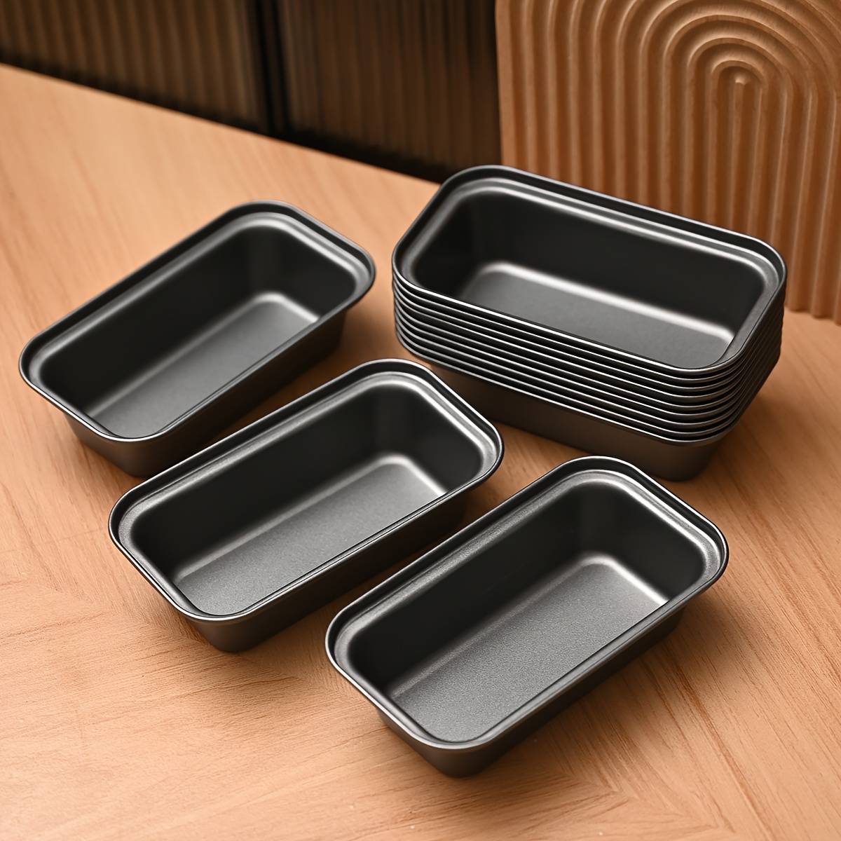 TEMU 12pcs Carbon Steel Toast Mold Set, 12pcs Cake Mold Set, 6.1*3.3*2.1 Inch Mini Toaster Pan, Mini Rectangular Pan For Oven And Baking, Bread Baking Pan