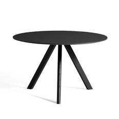 HAY CPH20 Round Table - Ø120 - Sort - Sort Linolium Top