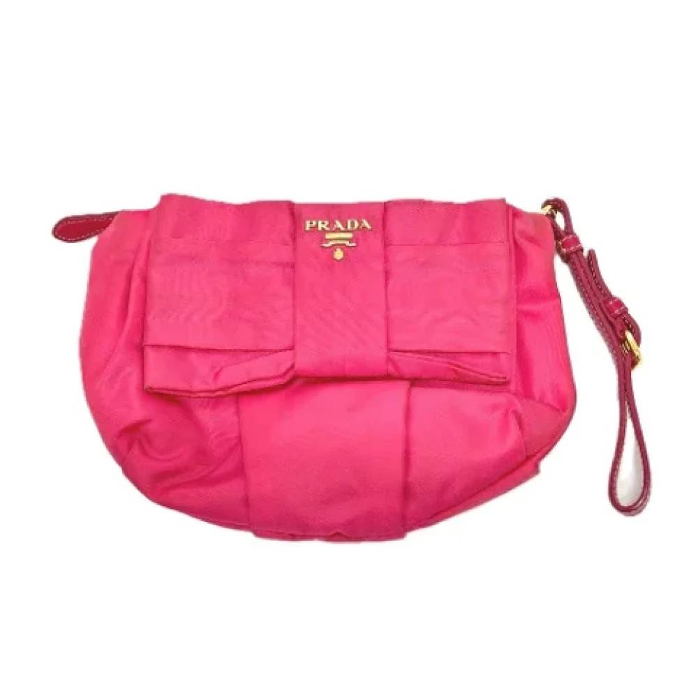 Prada Vintage Pre-owned Pouch - Vintage - Dame - Lyserød - ONE SIZE - Nylon