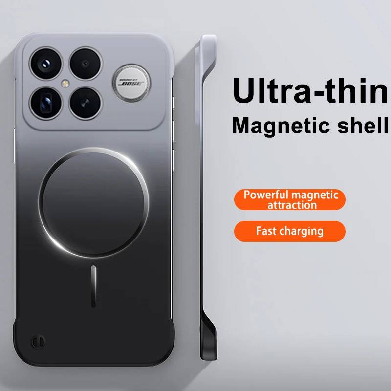 Magnetic Case For Xiaomi Poco F8 Ultra Pro Luxury Ultra Slim Frameless Gradient Color Wireless Charging Hard Phone Cover Fundas