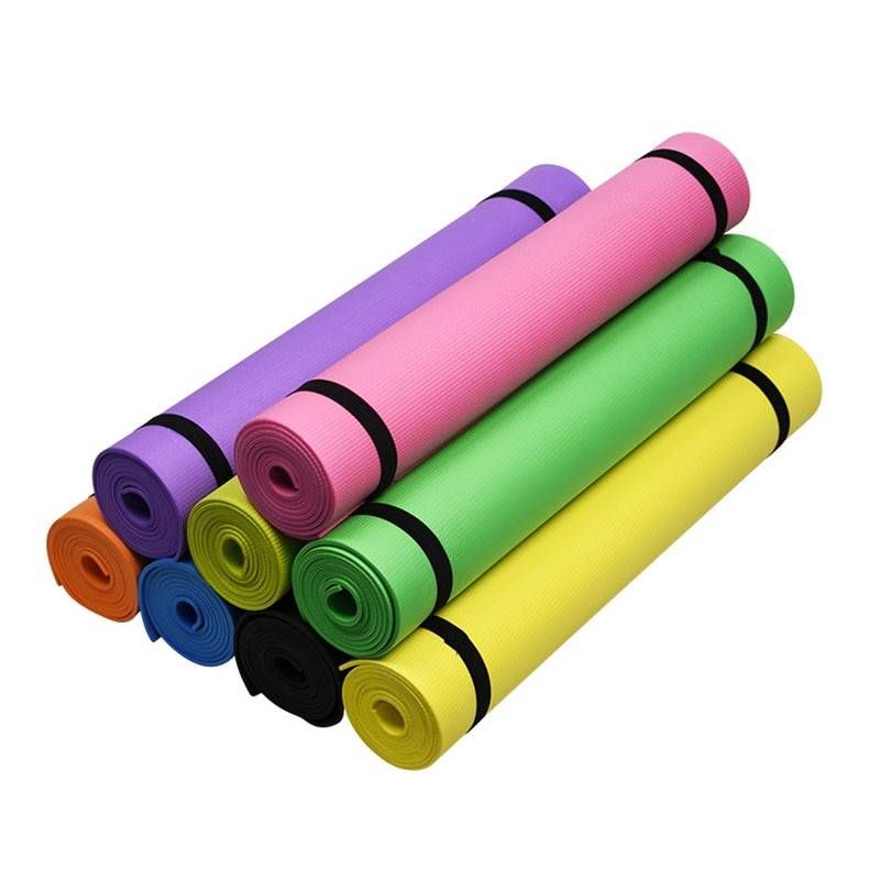 1730*600*4mm eva yogamatta halkfri matta för nybörjare miljösport fitness pad gymnastik mattor utomhus camping matta - Svart yogamatta