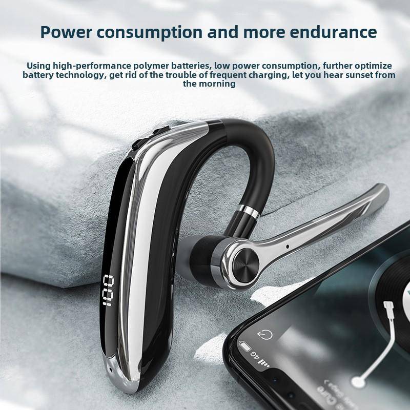 Trådlöst hängöra Bluetooth-headset Ultralång livslängd Bullerreducering Benledning Körning Business In-ear Single Ear svart