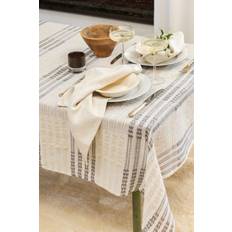 Dukar - Linneduk Julie (vit/beige) (Storlek: 140 x 200 cm)