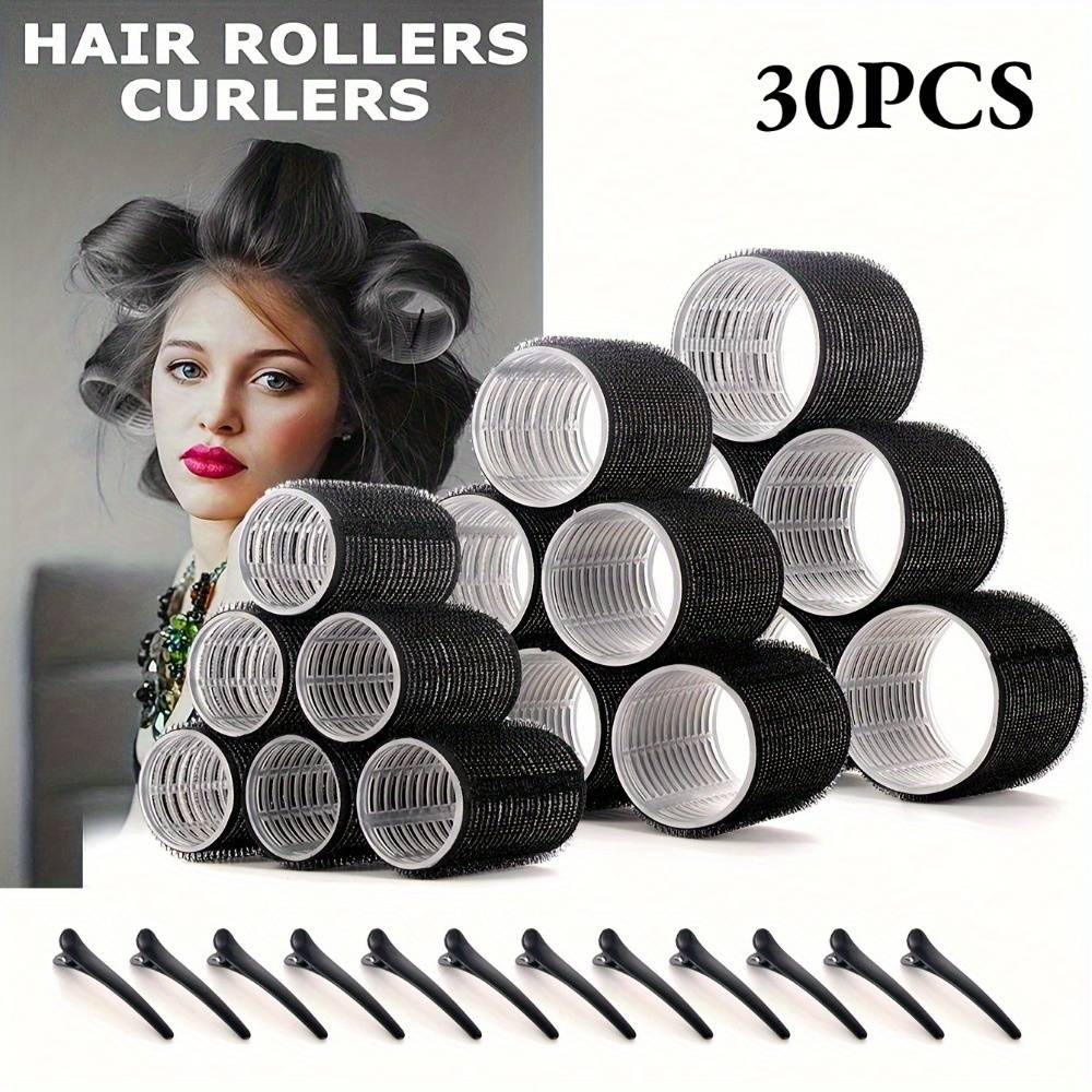 TEMU 30pcs/set Heatless Hair Styling Kit Rollers With 18pcs Hair Rollers And 12pcs Clips For Hair Styling