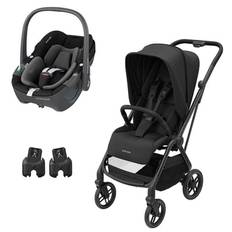 MAXI COSI Leona 2 barnevognssæt Essential Black & MAXI COSI lift Pebble 360 Essential Black