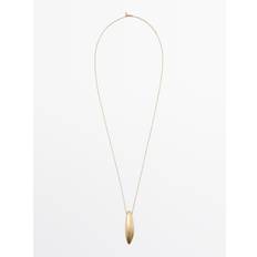 Massimo Dutti - Dame - Halskæde Med Hasselnødsvedhæng - Guld - 01