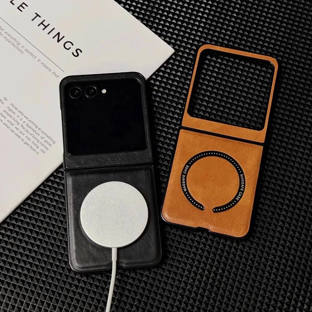 Magnetiskt Retro Läder Telefonfodral för Motorola Razr 60 50 40 Ultra Moto Razr 60 50 40 Stötsäkert Fodral Skyddande