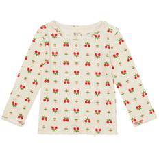 Flöss Sofia Långärmad T-shirt Soft White Berry 86 cm  Vit  86 cm  kvinna