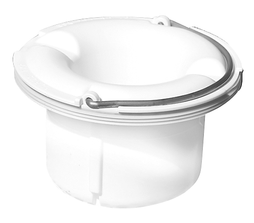 Purus Tyr vandlås 125mm, selvrensende. Hvid PEH-plast til indbygning..