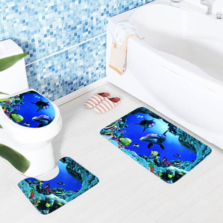 Toalett wc toalettsits överdrag toalett tocador toaletttillbehör matta tapa wc matta inodoro kyvett dekoration bad badrum toalettstol - Badmatta 7