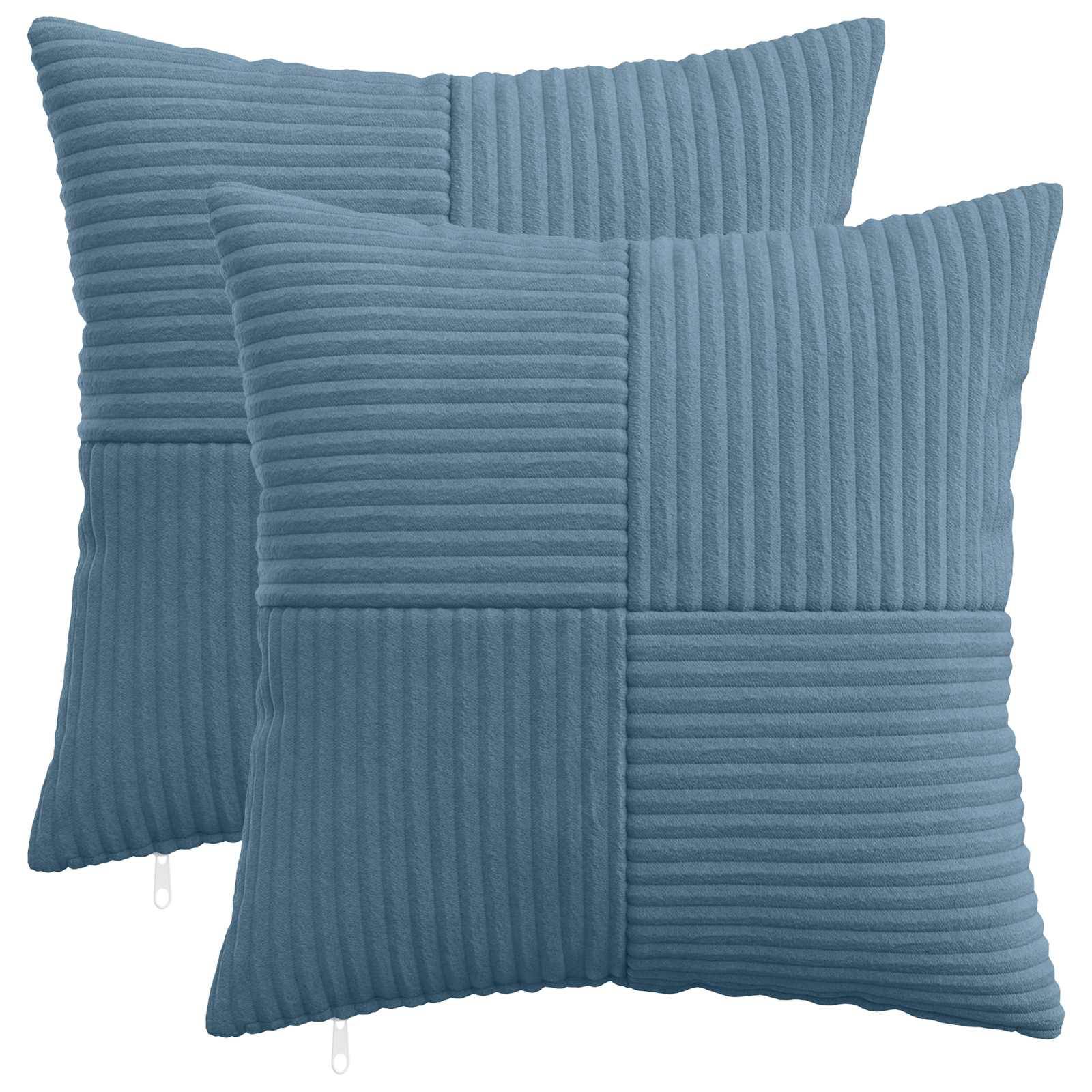 vidaXL Pudebetræk 2 pcs ALMELO Blå 35 x 35 cm cordfløjl