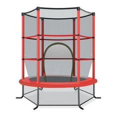 Trampolin med sikkerhedsnet H165 x Ø165 cm - Rød