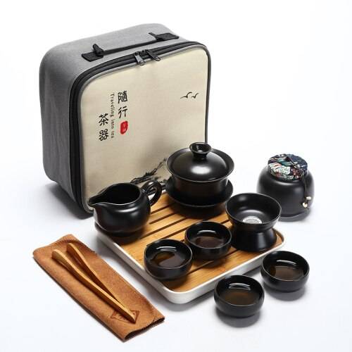 Keramisk tekanna set lyxigt söt benporslin tekopp banboo bricka hem resor företag juego de te afternoon tea set ac50ts - Stil 4