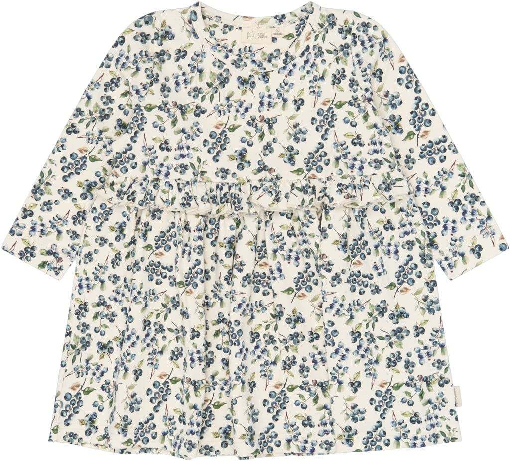 PETIT PIAO Ppstar L_S Dress Stl. 122 cm unisex - Klänningar Från Magasin - Eggnog Blueberry (122 cm)