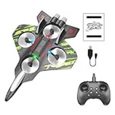 RC Planes for Kids, Foam Drone for Kids, Rechargeable Flying Toy, LED Light RC Plane, Fighter Model Quadcopter, Automatic Hover Helicopter, Kids Flying Toy Christmas, 2.4GHz Drone for Beginners