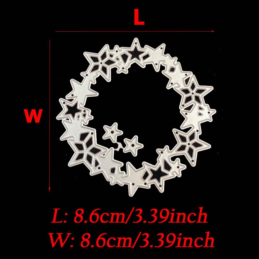 TEMU Circle Frame Star Cutting Dies Winter Metal Stencil Diy Scrapbooking Card Dies Gift Box Decoration Paper Embossing Dies
