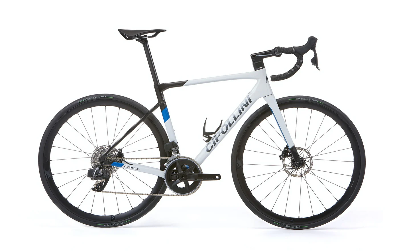 Cipollini Dolomia 2021 - Campagnolo Super Record EPS 2x12sp - Campagnolo Bora WTO - 120 / XS / WHITE-CARBON-BLUE SHINY