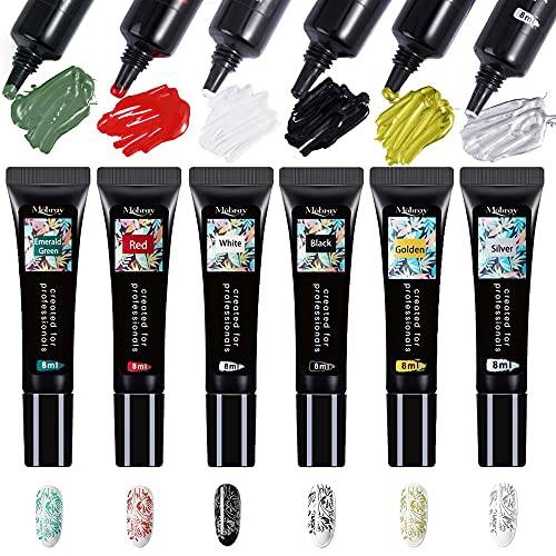 Nagel Stämpel Kit med stämpel Gel Nagellack, nagel stämpel Gel Nagellack Kit Nagel tryck stämpel verktyg Nagel Stämpling Tallrik Stämpel Nagels tämpellack Gellack För Nagelkonsttryck UV-nagellack