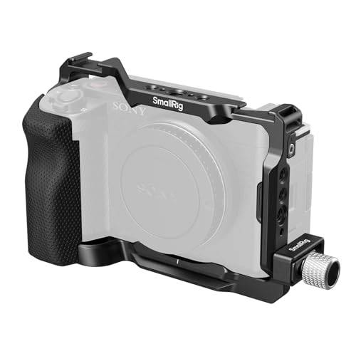SMALLRIG ZV E1 Cage med silikongrepp och kabelklämma för HDMI, komplett kamerabursats för Sony ZV-E1, inbyggd snabbkopplingsplatta för Arca-typ, Cold Shoe-fästen, för DJI Mic 2-4257B