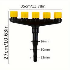 TEMU 1pc Adjustable Multi-head Garden Hose Nozzle Sprayer, Plastic, Sleek , Efficient Watering For Lawn, Vegetables & Flowers, Fits Us Garden Hoses, Garden Watering Tool