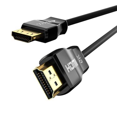 Huaham 15 m fiberoptisk HDMI 2.1-kabel, 48 Gbps, 8K60 Hz & 4K120 Hz, stöder eARC, Dolby, HDCP 2.2&2.3, Svart, för TV, Spelkonsol, Projektor, Förstärkare, DVD-spelare, Högtalare