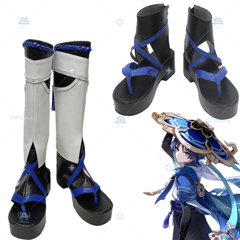 Game Genshin Impact Wanderer Cosplay Shoes Wanderer Cosplay Boots Balladeer Scaramouche Geta For Hallowmas Party Adult Unisex