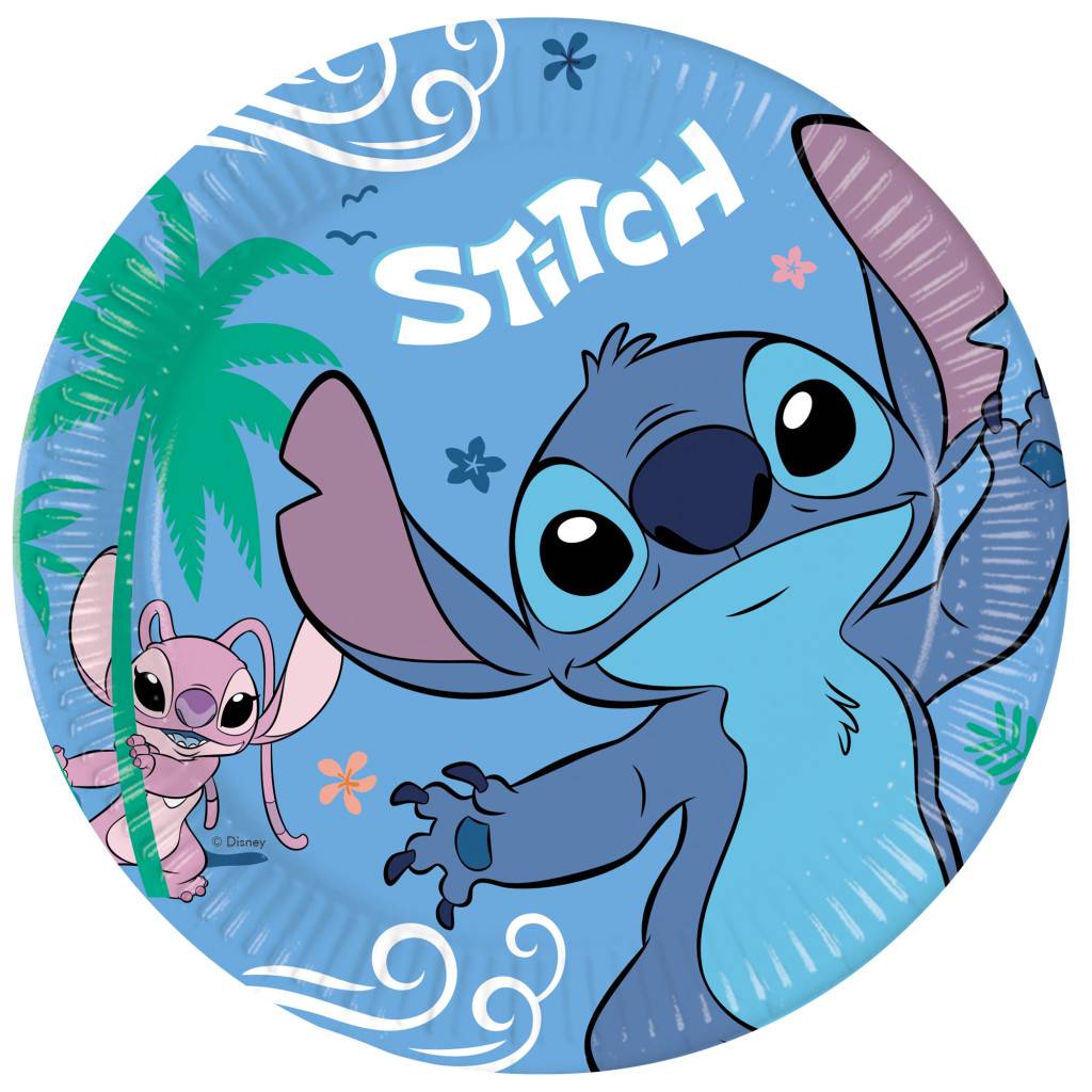 Disney Lilo & Stitch Angel papperstallrikar 23 cm – 8-pack (FSC)