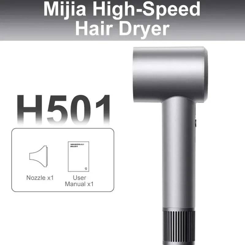 Xiaomi Mijia Electric Hair Dryer H501 High Speed Negative Ions 110,000 Rpm Professional - Gray / UK
