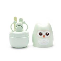 Baby Nail Scissor Baby Nail Care Tool Set Kid Safe Portable Nail Clipper Trimmer File Tweezer With Box Children Manicure Kit grön