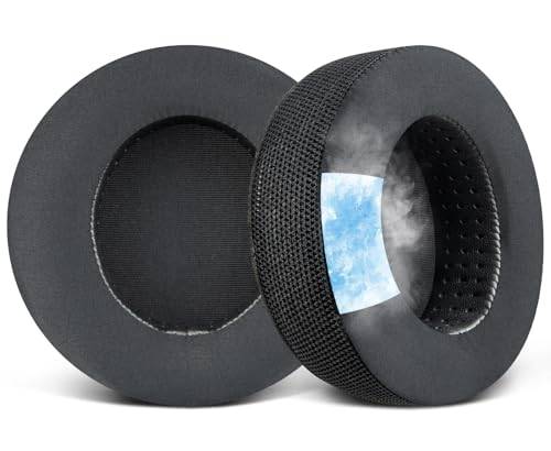 SOULWIT Grid Kylande gel Ersättning Öronkuddar för Philips Fidelio X2HR/X3/X2/X1S hörlurar, Earpads Öronkudde med Ice Silk-tyg, högdensitetsskum - Svart