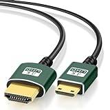 Thsucords Thin Mini HDMI till HDMI Kabel 5M, Ultratunn och Flexibel HDMI Mini Kabel Stöder 3D/4K@60Hz/18Gbps/2160P/1080P
