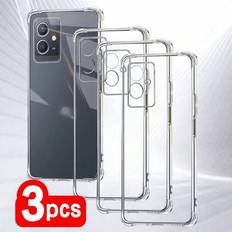 3 st. genomskinliga fallsäkra telefonskal lämpliga för Vivo-seriens smartphones - Trepack (Multi-size)
