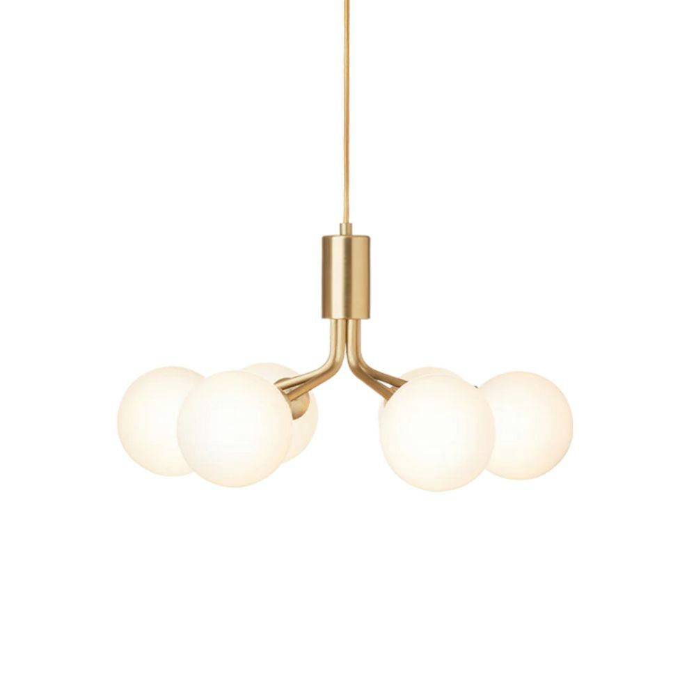 Nuura Apiales 6 Pendel Brushed Brass/Opal White