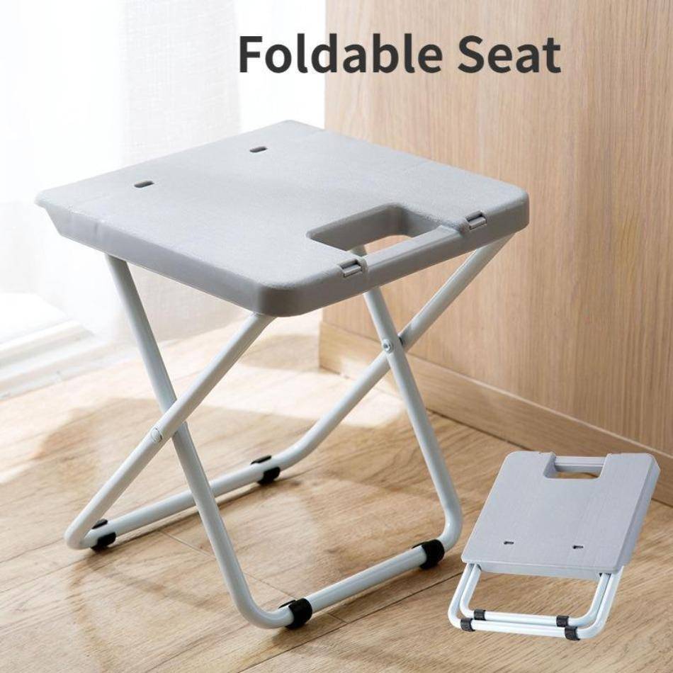 1 st Portabel Campingstol Hopfällbar Fotpall Kompakt Sits Mini Lätt Vikbar Pall för Resa Strand Gräsmatta Utomhus grå färg