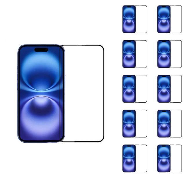 10 stk. iPhone 17 Beskyttelsesglas fuld skærm 9H hærdet glas skærmbeskytter.