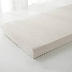 Hruile Bänk kudde dyna 80/100/120/150/160/180/220/260 cm halkfria inomhusmöbler kuddar lång stoldyna, uteplats, matsal, sittdyna, dyna ryggstöd madrass med fästband, 240 x 40 x 5 cm, beige