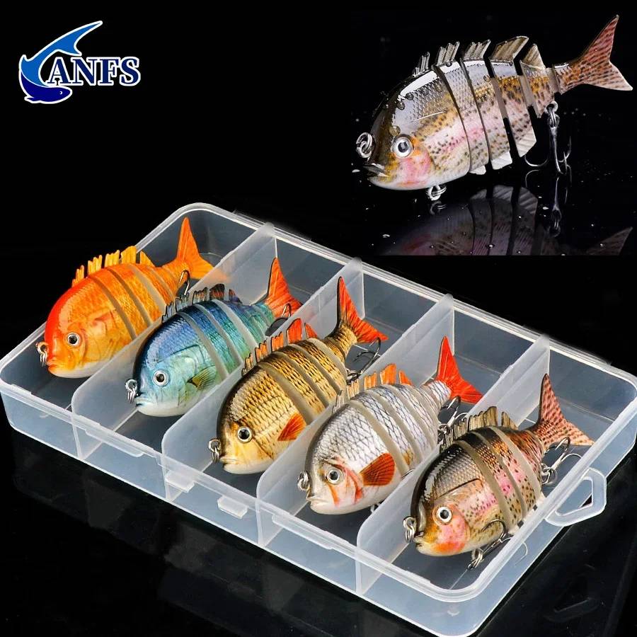 1pc/5pcs Fishing Lures SwimPanfish Multi Jointed Panfish Bluegill Swimbaits Hard Topwater Bass Lures Crank Fresh water Saltwater