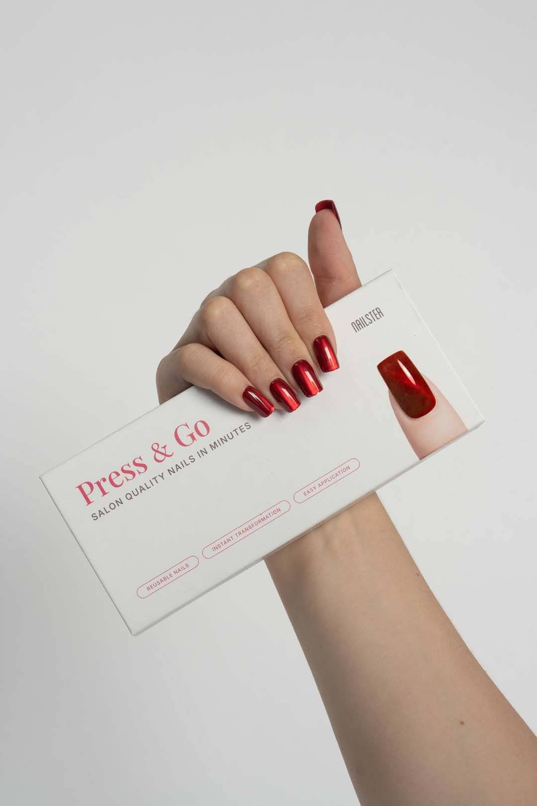 Press & Go - Cherry Cat Eye - Square - Press & Go - Nailster.