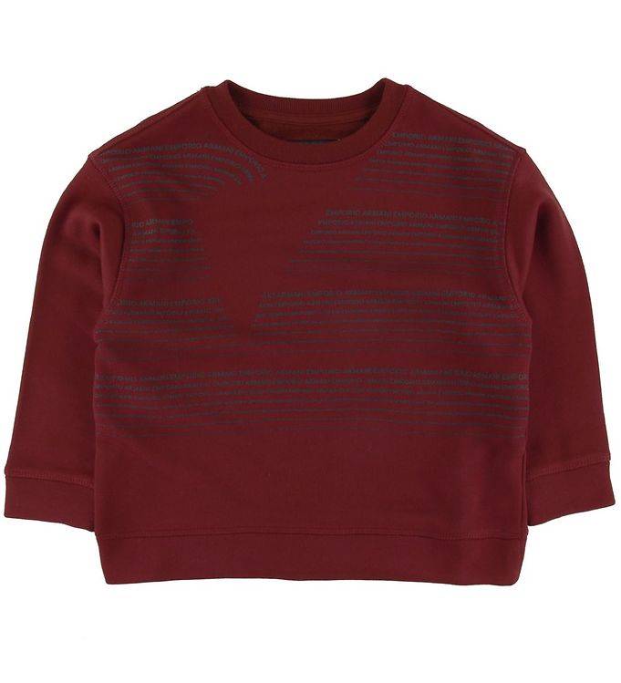 Emporio Armani Sweatshirt - Mörk Röd - Emporio Armani - 8 år (128) - Sweatshirt