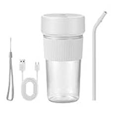 Bärbar Smoothie Blender, 350ml USB Fruktjuice Mixer, 6 blad handhållen mixer med sugrör för släktingar och vänner