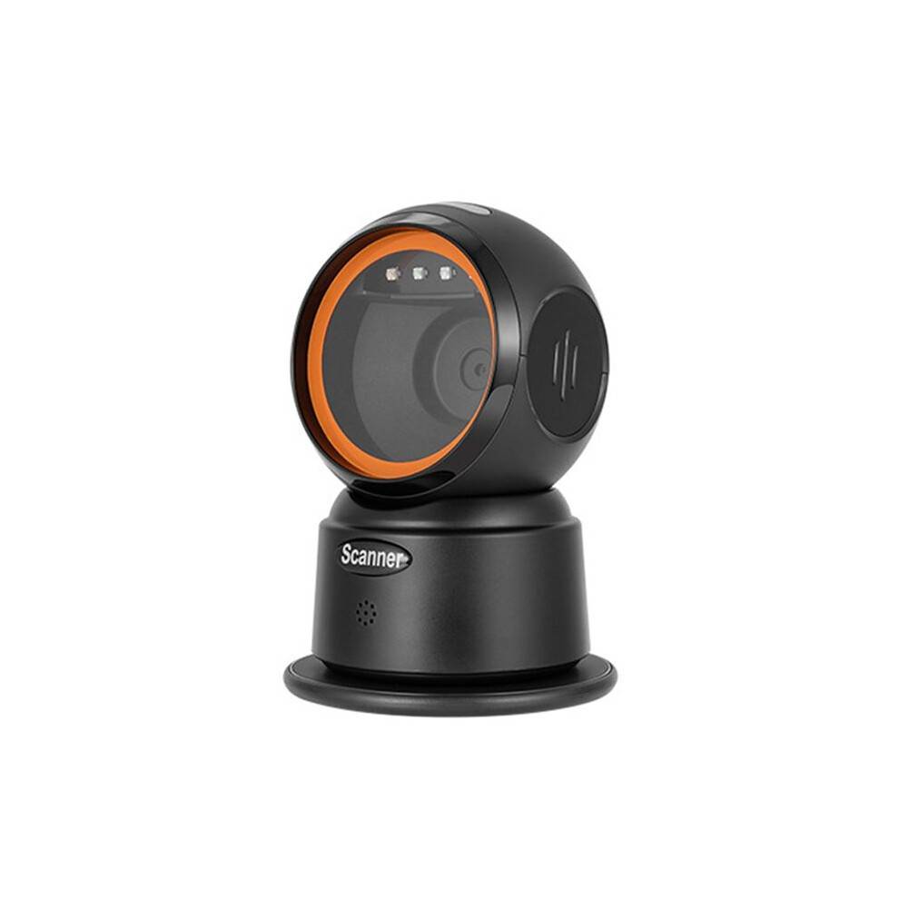 2D QR Barcode Scanner Desktop Wired Scanner Hands-Free Omnidirectional USB Barcode Reader 1D QR Screen Barcode Scanning
