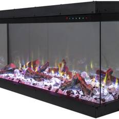 Modern 3-sidig LED väggkamin/insats SUPERB 60 med en realistisk eldeffekt + värmefunktion