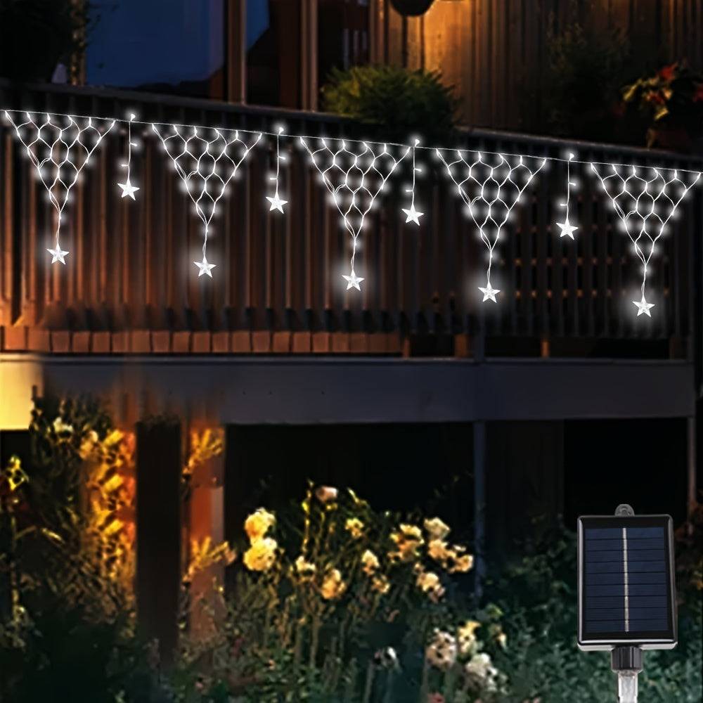 SolarTwinkle – Dekorativ LED-belysning med solbatteri - Vit / 6,3 meter 162LED