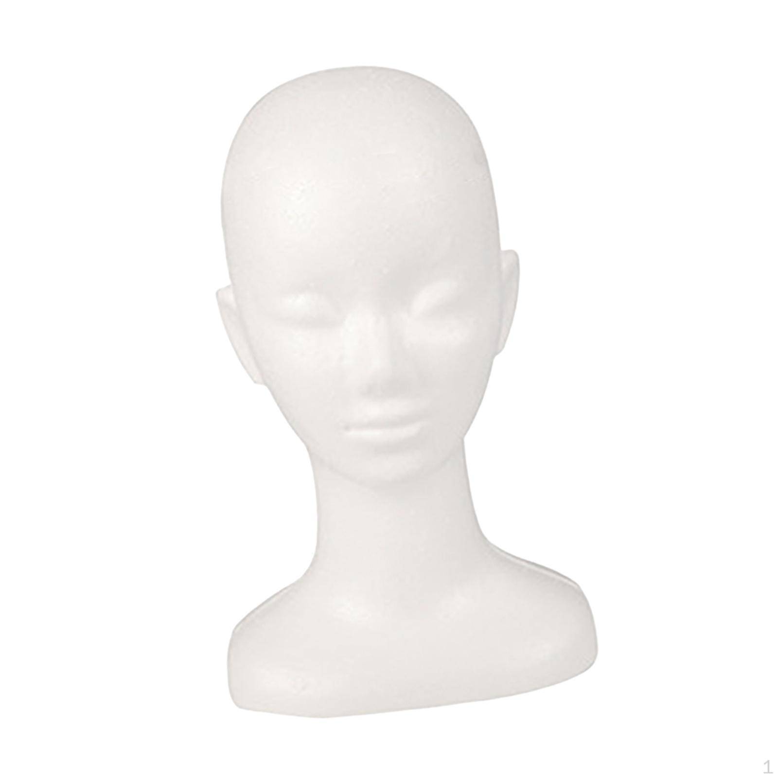 Mannequinhuvud Glasögon Hatt Display Vit Manikin Peruk Hårstycke Ställ för Hårstycken white