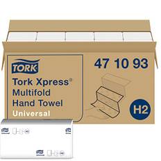 Tork Xpress multifold pappershanddukar 471093 - H2 Universal handdukar för handduksdispenser - vikta, 1-lags, vit - 20 x 250 handdukar