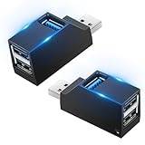 AXFEE 2-portars mini USB 3.0 hubadapter, höghastighetsexpansion för bärbar dator, flashenheter, HDD, mer
