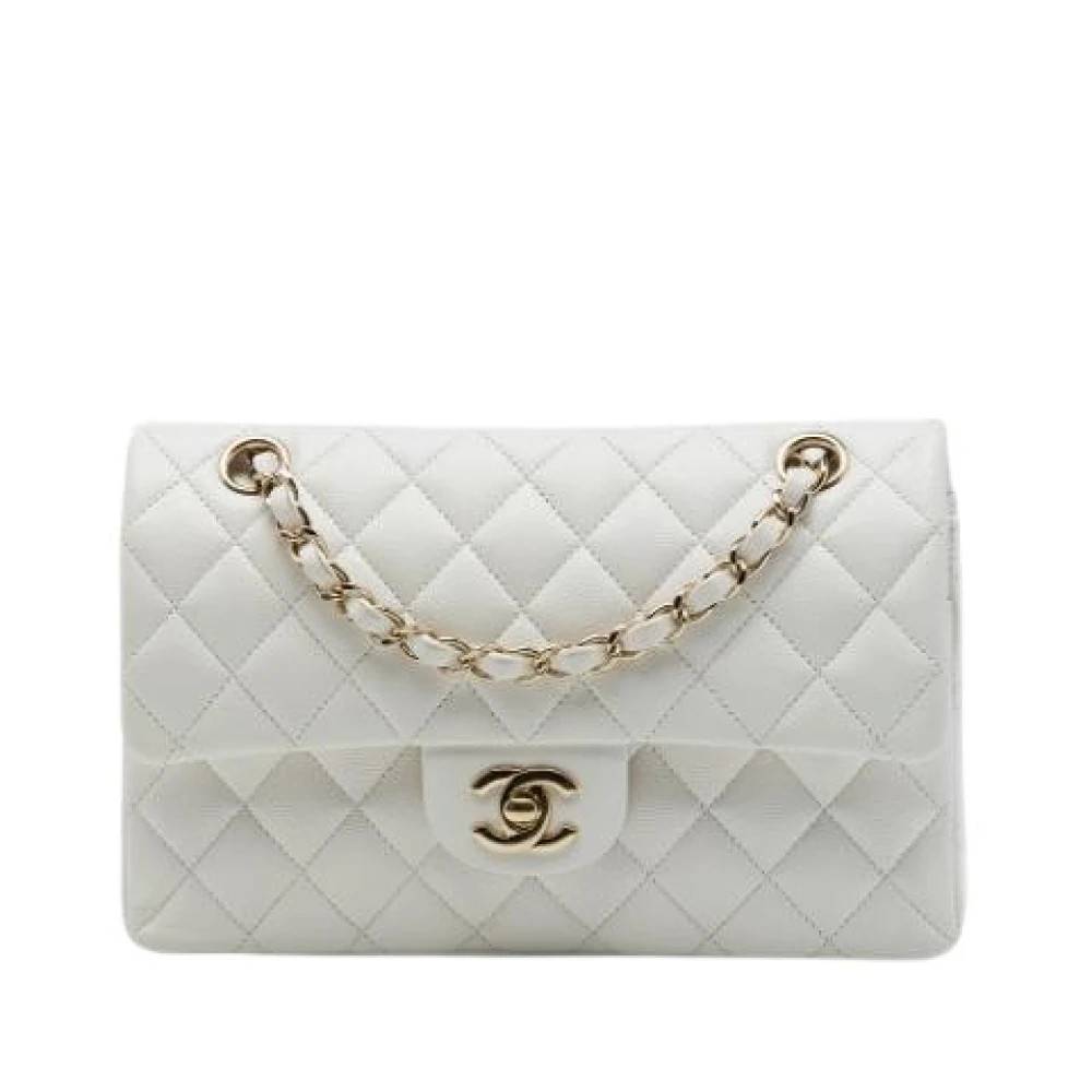 Chanel Vintage Pre-owned Double Flap Skuldertaske - Vintage - Dame - Hvid - ONE SIZE - Uld