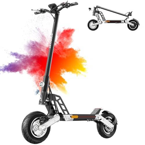 TODIMART E Scooter mit Straßenzulassungs, 65KM Reichweite -10 Zoll Offroad-Reifen-Elektroroller, Faltbarer tragbarer Elektroroller G2 ABE