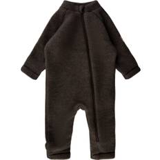 Mikk-Line Wool Baby Suit Str 62 - Dark Brown Melang Køredragter Uld hos Magasin